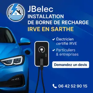 installation borne IRVE Sarthe JB Elec